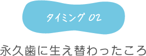 タイミング2 永久歯に生え替わったころ